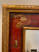Load image into Gallery viewer, Gold Mirror with Hand-Painted Asian Motif
