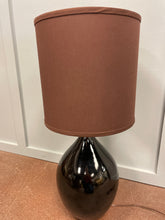 Load image into Gallery viewer, Black Balloon Glass Lamp with  Brown Shade
