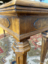 Load image into Gallery viewer, Burled Wood &amp; Smoke Glass Top Console Table
