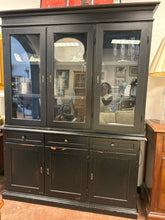 Load image into Gallery viewer, Black, 2 Piece Glass Front Verona Hutch from Crate &amp; Barrel
