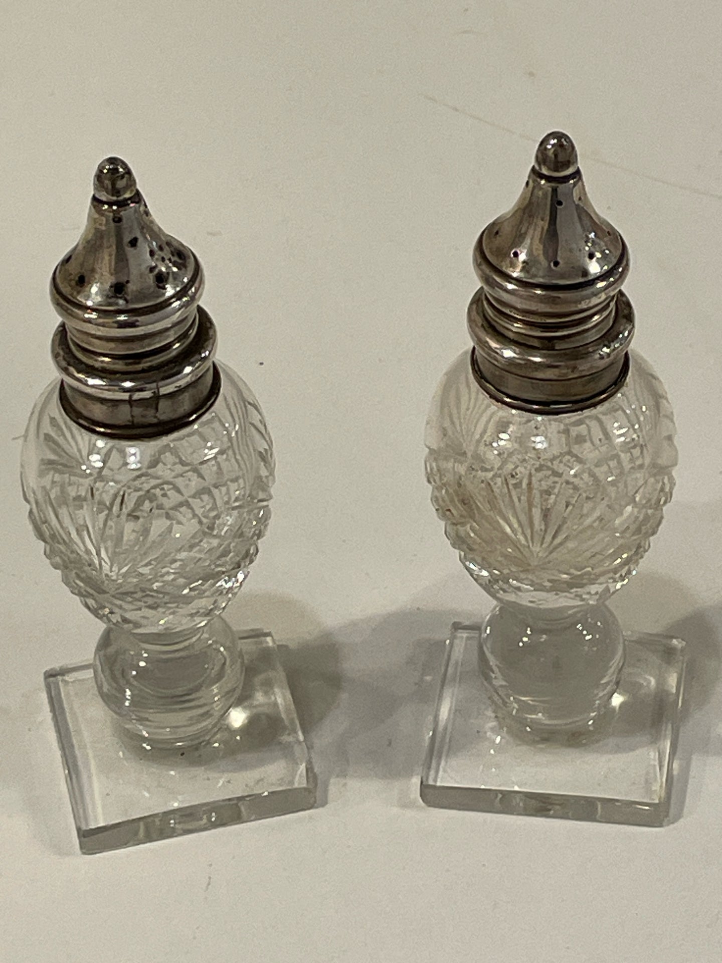 Footed Crystal Salt & Pepper Shakers