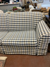 Load image into Gallery viewer, Blue, Green &amp; White Check Queen Sleeper Sofa from Broyhill
