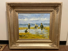 Load image into Gallery viewer, Signed, Original Oil of People on Beach
