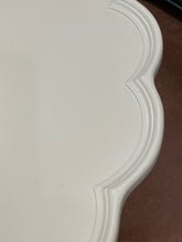 Load image into Gallery viewer, Custom Painted White Round  Pie Crust Table
