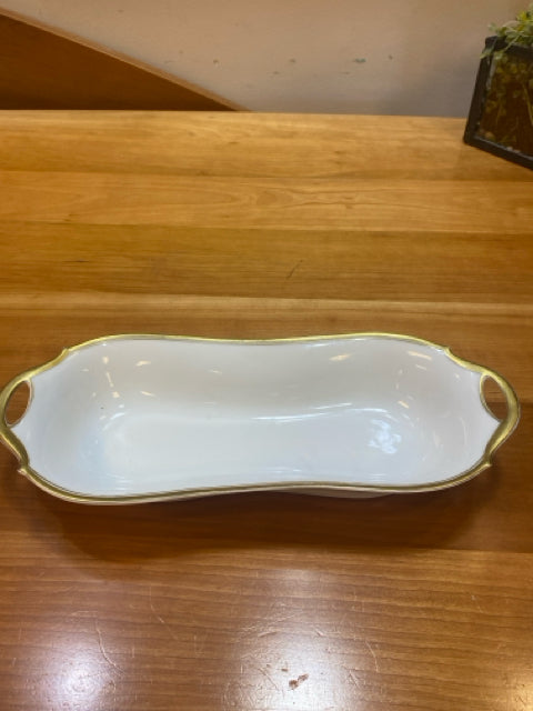 Oblong Dish with Gold Rim made in Bavaria