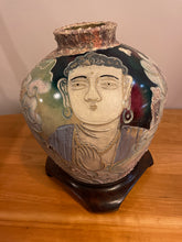 Load image into Gallery viewer, Asian Inspired Vase on Wood Base

