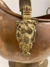 Load image into Gallery viewer, Copper Helmet Scuttle with Porcelain Handles
