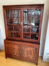 Load image into Gallery viewer, Two Piece China Cabinet with Carved Floral Detail
