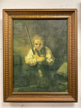 Load image into Gallery viewer, Framed Reproduction Rembrandt on Canvas of Girl with Broom
