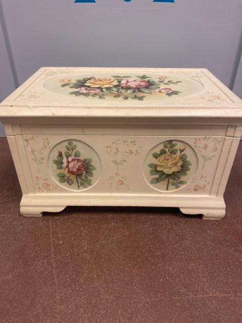 Small Floral Painted Trunk