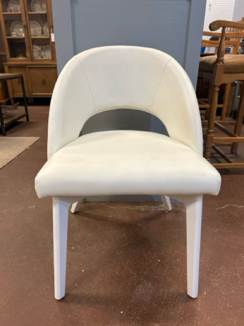 White Faux Leather Contemporary Chair