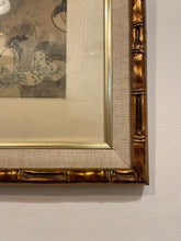 Load image into Gallery viewer, Two  Geisha Women Near Tree in Faux Gold Bamboo Frame
