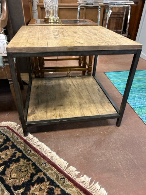 Wood & Metal End Table