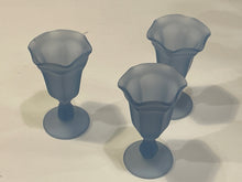Load image into Gallery viewer, 12 Blue Satin Scalloped Edge Ice Cream Glasses
