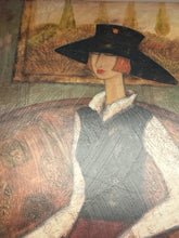 Load image into Gallery viewer, Lady with Black Hat on Canvas
