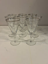 Load image into Gallery viewer, Set of 8 Silver Rimmed Water Goblets
